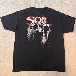 Vintage SOiL Band T Shirt Mens XL Black Y2K Metal Double Sided Graphic Hanes